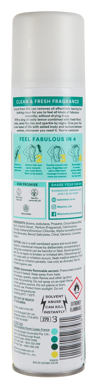 Thumbnail 2: BATISTE 6.7 oz Original Classic Fresh Dry Shampoo 