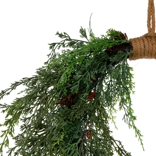 Thumbnail 2: 28 in Christmas Cedar Wreath with Pinecones & Rope Hanger 