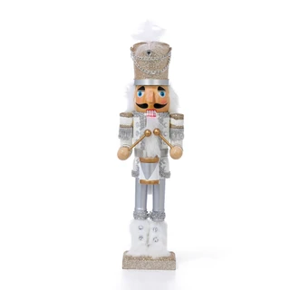 Thumbnail 1: Magical Season 14 in Silver & Gold Christmas Nutcracker with Drum Decor 
