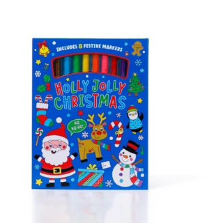 Thumbnail 1: Kidsbooks Publishing  Holly Jolly Christmas Holiday Coloring Book w/ Markers 