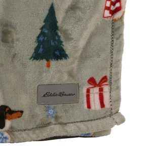 Thumbnail 2: Eddie Bauer 60x70 Ultra Soft Christmas Dogs Plush Throw 