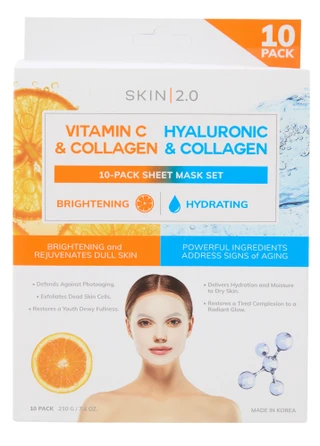 Thumbnail 1: Skin 2.0 10 Pk Brightening & Hydrating Facial Mask Sheets 