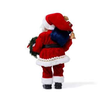 Thumbnail 2: Magical Season 18 in Red Velvet Christmas Santa with Wreath & Sack Decor 