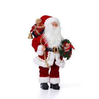 Thumbnail 1: Magical Season 18 in Red Velvet Christmas Santa with Wreath & Sack Decor 