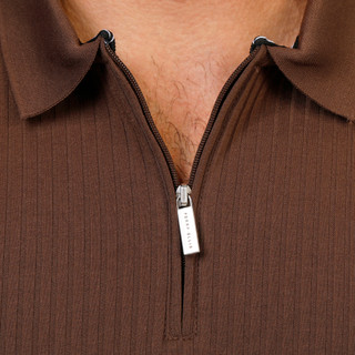Thumbnail 3: Perry Ellis Men's Short Sleeve Ribbed Zip Polo  