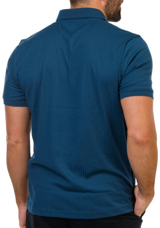 Thumbnail 3: Perry Ellis Men's Short Sleeve Ribbed Zip Polo  