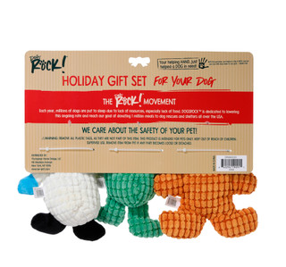 Thumbnail 2: DOGS ROCK 3 Pk Squeak & Cuddle Plush Christmas Dog Toys 