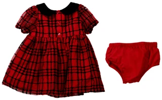 Thumbnail 2: Pippa & Julie Baby Girl's 2 Pc Houndstooth Dress Set 