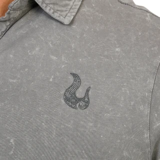 Thumbnail 2: Maori Hook Men's Short Sleeve Marble Wash Polo  