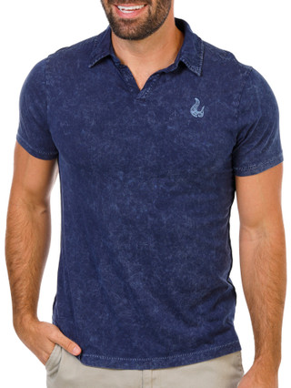 Thumbnail 1: Maori Hook Men's Short Sleeve Marble Wash Polo  