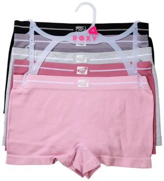 Thumbnail 1: ROXY Junior's 5 Pk Seamless Ribbed Boyshort Panties  
