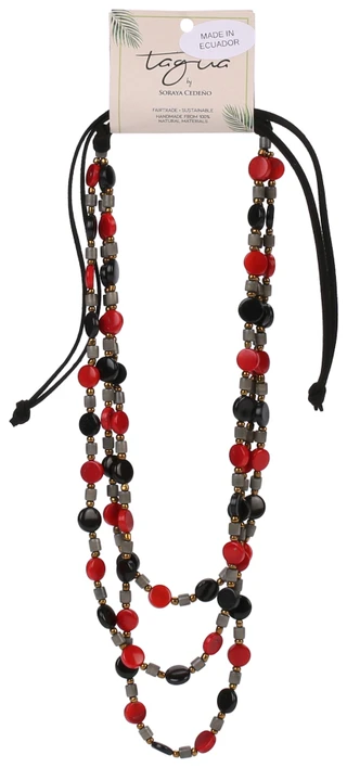 Thumbnail 1: TAGUA Red Saskia Natural Handmade Necklace 