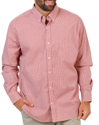 Thumbnail 1: TAILORBYRD Men's Gingham Print Button Down Dress Shirt  