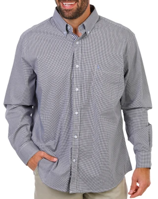 Thumbnail 2: TAILORBYRD Men's Gingham Print Button Down Dress Shirt  
