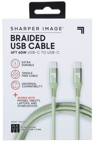 Thumbnail 2: Sharper Image 6 ft Braided USB Charging Cable  