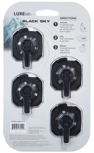 Thumbnail 2: Luxelab 4 Pk Black Sky Air Freshener Vent Clip 