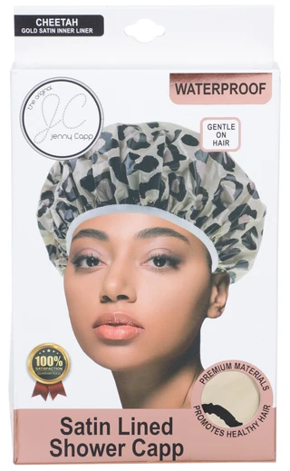 Thumbnail 1: Jenny Capp Animal Print Satin Lined Shower Cap 