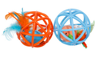 Thumbnail 3: BOUNCE & POUNCE 2 Pk Chase Rattle & Roll Cat Toys  