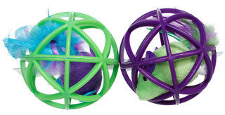 Thumbnail 4: BOUNCE & POUNCE 2 Pk Chase Rattle & Roll Cat Toys  