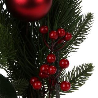Thumbnail 2: Supreme Silk 5 Ft Berry Pinecone Magnolia Leaf Christmas Garland 