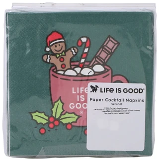 Thumbnail 2: Life is Good 40 Pk Gingerbread Hot Cocoa Christmas Cocktail Napkins 