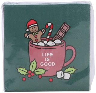 Thumbnail 1: Life is Good 40 Pk Gingerbread Hot Cocoa Christmas Cocktail Napkins 