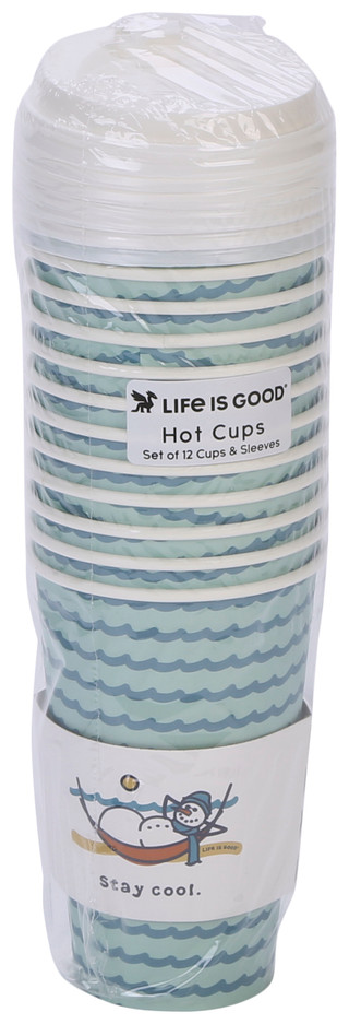 Thumbnail 1: Life is Good 12 Pk Stay Cool Christmas Paper Coffee Cups 