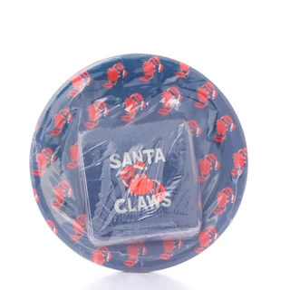 Thumbnail 1: Life is Good Christmas Santa Claws Paper Plates & Cocktail Napkins Set 