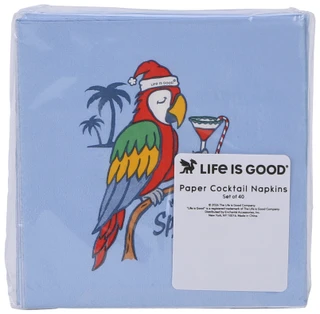 Thumbnail 2: Life is Good 40 Pk Making Spirits Bright Christmas Cocktail Napkins 