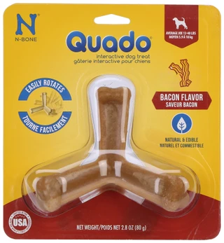 Thumbnail 1: N BONE 2.8 oz Bacon Flavor Quado Interactive Dog Treat 