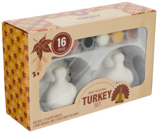 Thumbnail 2: Deejay Home Designs 16 Pc Paint Your Own Turkey Set 