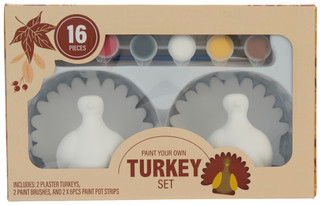 Thumbnail 1: Deejay Home Designs 16 Pc Paint Your Own Turkey Set 