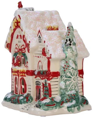 Thumbnail 2: BLUE SKY 8 In Cardinal Christmas Candle House 