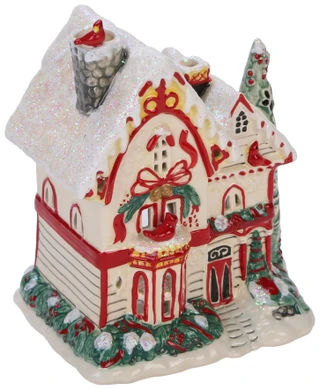 Thumbnail 1: BLUE SKY 8 In Cardinal Christmas Candle House 