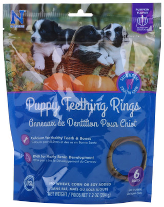 Thumbnail 1: N BONE 6 Pk Pumpkin Flavor Puppy Teething Rings  