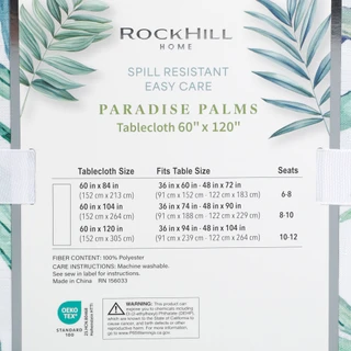 Thumbnail 2: Colordrift Paradise Palms Tablecloth - 60" x 120" 