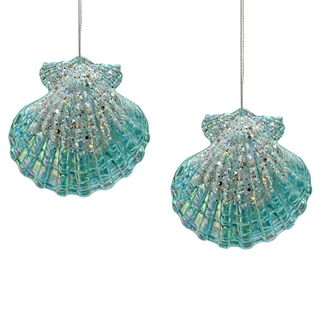 Thumbnail 1: Magical Season 2-Piece Coastal Shell Ornament Set 