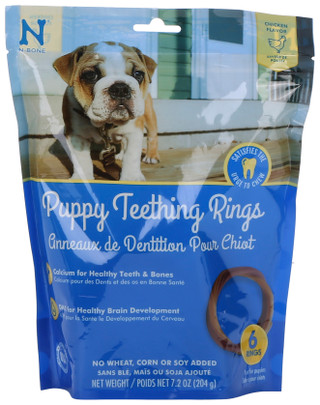 Thumbnail 1: N BONE 6 Pk Chicken Flavor Puppy Teething Rings 