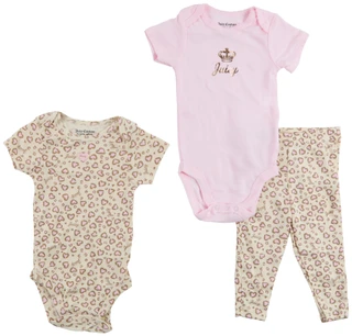 Thumbnail 1: Juicy Couture Baby Girl's 3 Pc Print Onesie Pants Set  