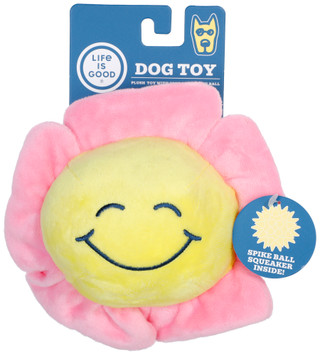 Thumbnail 1: Life is Good Plush Flower Spike Ball Squeaker Dog Toy  