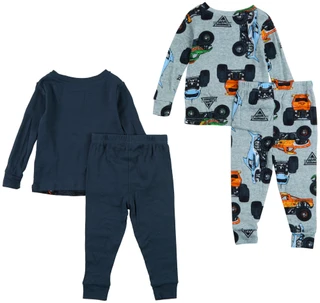Thumbnail 2: Monster Jam Toddler Boy's 3 Pc Long Sleeve Pant Print Sleep Set  