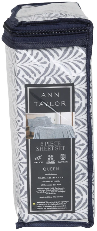 Thumbnail 3: Ann Taylor 6 Pc Deco Leaf Queen Sheet Set 