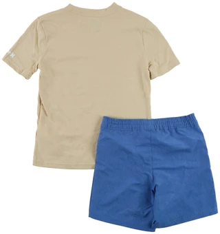 Thumbnail 2: Hurley Big Boy's 2 Pc Short Sleeve Sunset Glow Shirt Shorts Set 