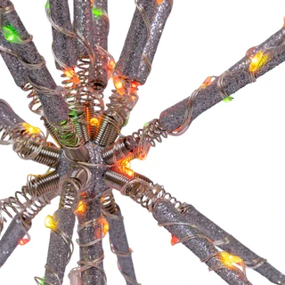 Thumbnail 3: Kurt Adler 12 " RGB LED Silver Glitter Starburst Tree Topper 