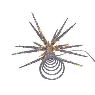 Thumbnail 8: Kurt Adler 12 " RGB LED Silver Glitter Starburst Tree Topper 
