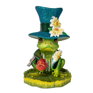 Thumbnail 1: Kurt Adler Hollywood Nutcrackers 10 in. Frog On Lilypad Nutcracker 