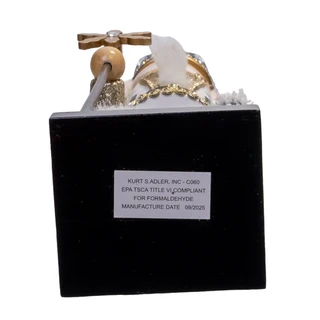 Thumbnail 4: Kurt Adler Black, White & Gold 15" Nutcracker With Gold Glitter Staff 