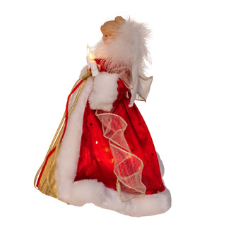 Thumbnail 2: Kurt Adler Kurt Adler 10" 10L Red & Gold Angel Tree Topper 