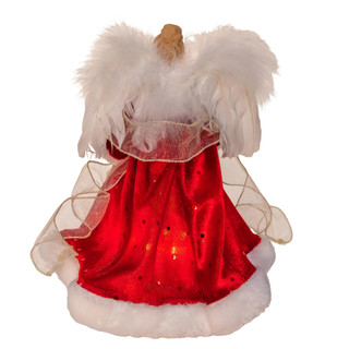 Thumbnail 5: Kurt Adler Kurt Adler 10" 10L Red & Gold Angel Tree Topper 