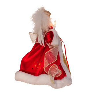 Thumbnail 7: Kurt Adler Kurt Adler 10" 10L Red & Gold Angel Tree Topper 